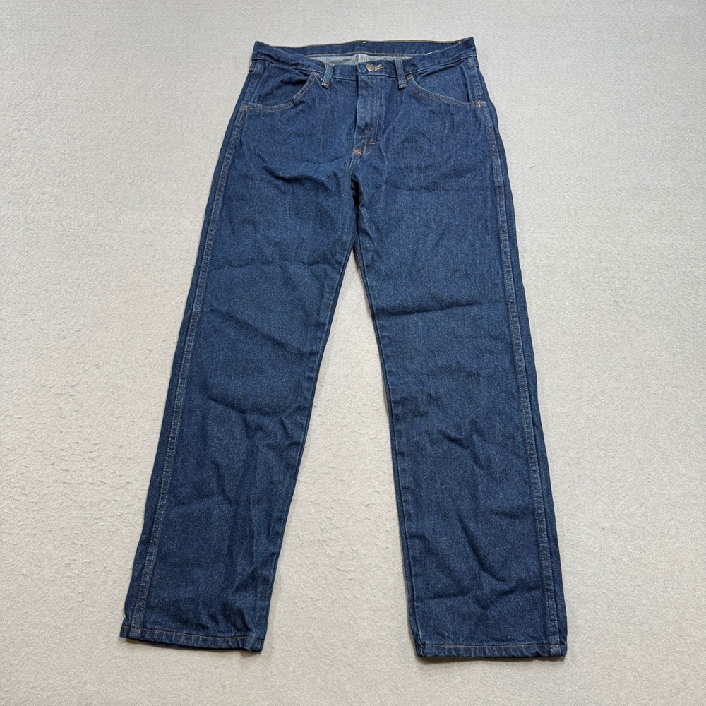 Rustler Jeans Men's 32x30 Blue Denim Dark Wash Regular Fit Straight Leg Western
